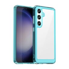 Per Samsung Galaxy S24 5G Serie colorata in acrilico + custodia per telefono in TPU (blu trasparente)