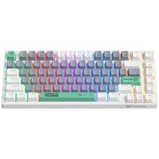 ONIKUMA G52 Tastiera meccanica cablata con illuminazione RGB a 82 tasti, tipo: interruttore blu (bianco)