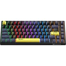 ONIKUMA G52 Tastiera meccanica cablata con illuminazione RGB a 82 tasti, tipo: interruttore blu (nero)