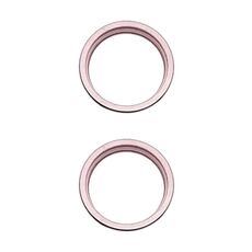 Per iPhone 15/15 Plus 2 pezzi/set obiettivo in vetro per fotocamera posteriore in metallo anello di protezione esterno (rosa)