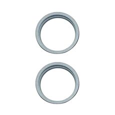 Per iPhone 15/15 Plus 2 pezzi/set anello di protezione esterno in metallo con lente in vetro per fotocamera posteriore (blu)