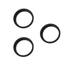 Per iPhone 15 Pro / 15 Pro Max 3 pezzi/set Obiettivo in vetro per fotocamera posteriore Anello protettivo esterno in metallo (Nero)