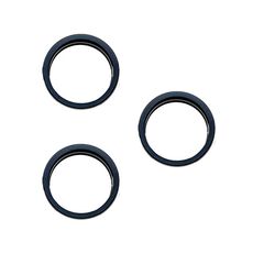 Per iPhone 15 Pro / 15 Pro Max 3 pz/set Fotocamera posteriore Lente in vetro Anello di protezione esterno in metallo (Blu)
