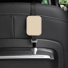 Gancio multifunzionale interno in pelle scamosciata per schienale del sedile posteriore dell'auto (beige)