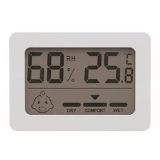Mini misuratore elettronico di temperatura e umidità per interni domestici con supporto (bianco)