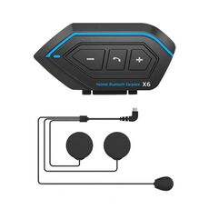 Auricolare bluetooth X6 impermeabile stereo vivavoce per casco moto soft line TBD0604213001B