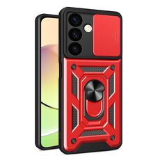 Per Samsung Galaxy S24 5G Cover per fotocamera scorrevole Design TPU + Custodia per PC (Rosso)