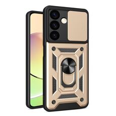 Per Samsung Galaxy S24 5G Cover per fotocamera scorrevole Design TPU + Custodia per PC (Oro)