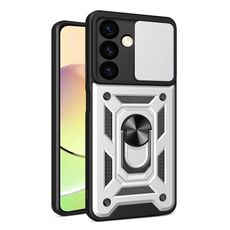 Per Samsung Galaxy S24 5G Cover scorrevole per fotocamera Design TPU + Custodia per PC (Argento)