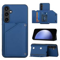 Custodia per Samsung Galaxy S23 FE 5G Skin Feel PU + TPU + slot per schede PC (blu reale)