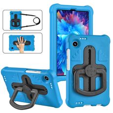 Per Samsung Galaxy Tab A9 Shield 360 Maniglia di rotazione EVA Custodia antiurto per tablet PC (blu nero)