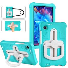Per Samsung Galaxy Tab A9 Shield Custodia con rotazione a 360 gradi EVA antiurto per tablet PC (verde menta beige)