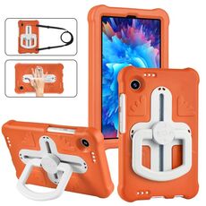Per Samsung Galaxy Tab A9 Shield Custodia con rotazione a 360 gradi EVA antiurto per tablet PC (arancione beige)