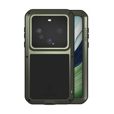 Custodia per telefono antipolvere impermeabile antiurto in metallo per Huawei Mate 60 LOVE MEI (verde militare)