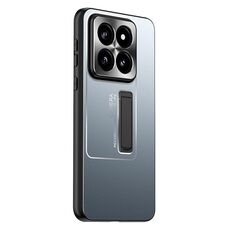 Per Xiaomi 14 Pro Custodia per telefono con supporto in TPU ibrido in metallo satinato (blu)