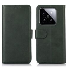 Per la custodia del telefono in pelle con texture mucca Xiaomi 14 Pro (verde)