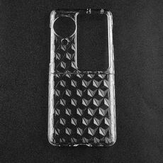 Per OPPO Find N3 Flip Custodia per PC trasparente con texture a diamante