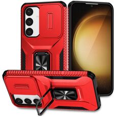Custodia per telefono con supporto scorrevole Camshield per Samsung Galaxy S24 5G (rossa)