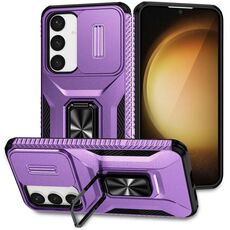 Custodia per telefono con supporto scorrevole Camshield per Samsung Galaxy S24 5G (viola)