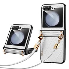 Per Samsung Galaxy Z Flip3 5G SULADA Custodia pieghevole per telefono elegante con texture rombica (bianca)