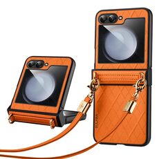 Per Samsung Galaxy Z Flip3 5G SULADA Custodia pieghevole elegante con texture rombica (arancione)