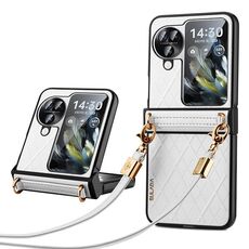 Per OPPO Find N3 Flip SULADA Custodia per telefono pieghevole elegante con texture rombica (bianca)