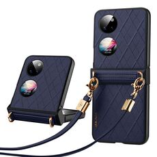 Per Huawei P50 Pocket SULADA Custodia per telefono pieghevole elegante con struttura rombica (blu)