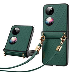 Per Huawei P50 Pocket SULADA Custodia per telefono pieghevole elegante con texture rombica (verde)