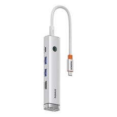 Baseus BS-OH165 UltraJoy Series 5 in 1 Porta USB-C / Type-C HUB Docking Station AIR (Argento)