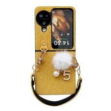 Per OPPO Find N3 Custodia in peluche per PC Flip con cordino (giallo)