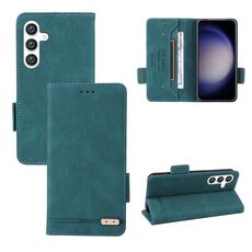 Custodia per telefono in pelle con chiusura magnetica per Samsung Galaxy S24 5G (verde)
