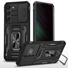 Per Samsung Galaxy S23 5G Armor PC + Custodia per telefono con protezione per fotocamera in TPU (nera)
