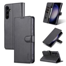 Per Samsung Galaxy S24+ 5G AZNS Custodia per cellulare in pelle con texture di vitello (nero)