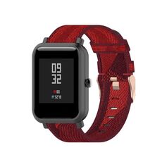 Cinturino per orologio in nylon con trama a strisce universale da 20 mm (rosso)