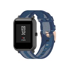 Cinturino per orologio in nylon con trama a strisce universale da 20 mm (blu)