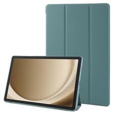 Custodia per tablet in pelle TPU con vibrazione orizzontale per Samsung Galaxy Tab A9+ con supporto triplo (verde scuro)