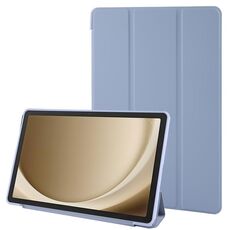 Custodia per tablet in pelle TPU con ribaltamento orizzontale per Samsung Galaxy Tab A9+ Custodia ripiegabile a tre ante (grigio lavanda)