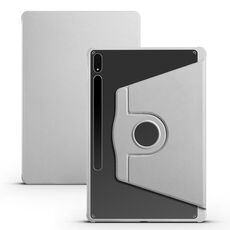 Per Samsung Galaxy Tab S8+ X800 Custodia in pelle per tablet con supporto per rotazione a 360 gradi in acrilico (grigio)