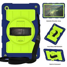 Per Samsung Galaxy Tab A9+ Custodia tablet antiurto per PC ibrido in silicone con tracolla (turchese tibetano)