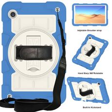 Per Samsung Galaxy Tab A9 X110/X115 Custodia tablet antiurto per PC ibrida in silicone con tracolla (blu azzurro)