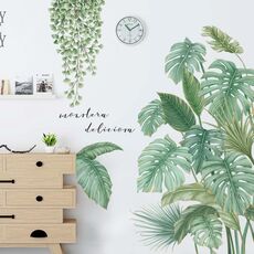 2 pezzi/set 30x90 cm adesivi murali piante adesivi decorativi per porta della stanza fresca del giardino