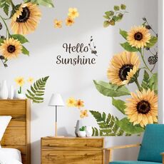 Adesivi murali girasole fresco Soggiorno Sfondo floreale Decorazione murale Carta da parati 30 x 90 cm