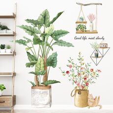Decorazione murale Adesivi vegetali Soggiorno Divano Sfondo Carta da parati decorativa 30x90 cm