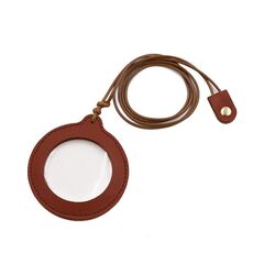 Lente d'ingrandimento sospesa regolabile 3X Lente d'ingrandimento portatile per anziani con custodia in pelle (marrone chiaro)
