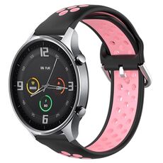 Per Xiaomi Watch Color 22mm Chiusura Cinturino per orologio sportivo a due colori (nero rosa)