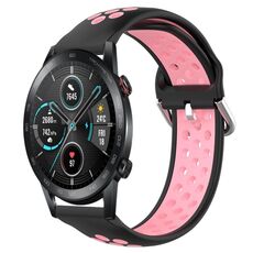 Per Huawei Honor Magic Watch 2 46mm 22mm chiusura cinturino sportivo bicolore (nero rosa)