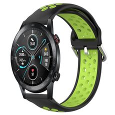 Per Huawei Honor Magic Watch 2 46mm 22mm chiusura cinturino sportivo bicolore (nero + verde)