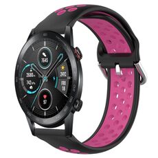Per Huawei Honor Magic Watch 2 46mm 22mm chiusura cinturino sportivo bicolore (blu + magenta)