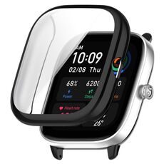Per Amazfit GTS4 Mini Custodia protettiva per orologio galvanico in TPU a copertura totale (nero)