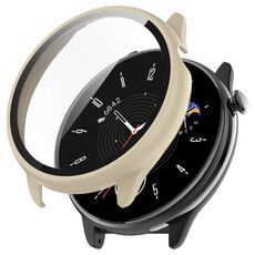 Per Amazfit GTR Mini PC + custodia protettiva per orologio integrato con pellicola temperata (bianco avorio)
